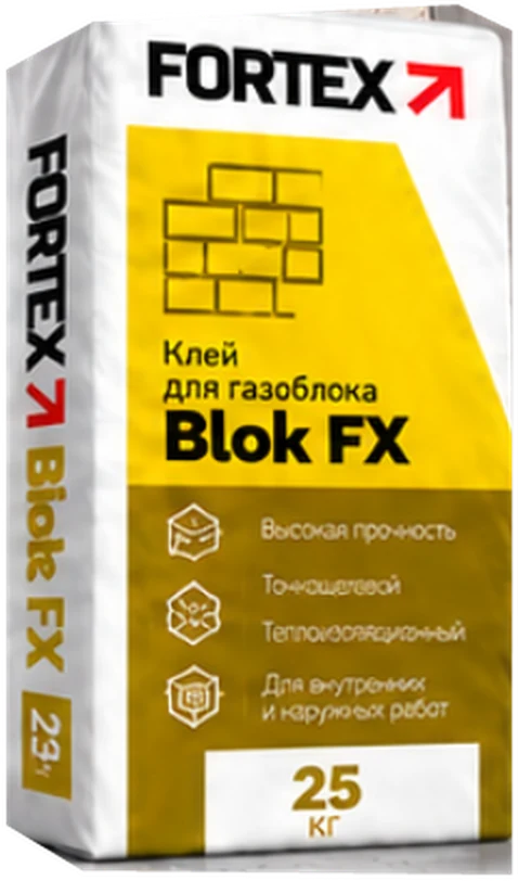 Клей для газоблока Fortex Blok FX 25 кг — купить в Бишкеке