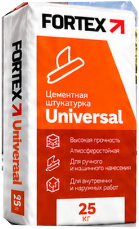 Штукатурка цементная Fortex Universal 25 кг — купить в Бишкеке