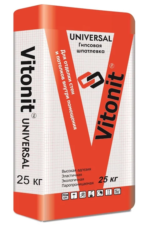 Шпатлёвка гипсовая Vitonit Universal 25 кг — купить в Бишкеке